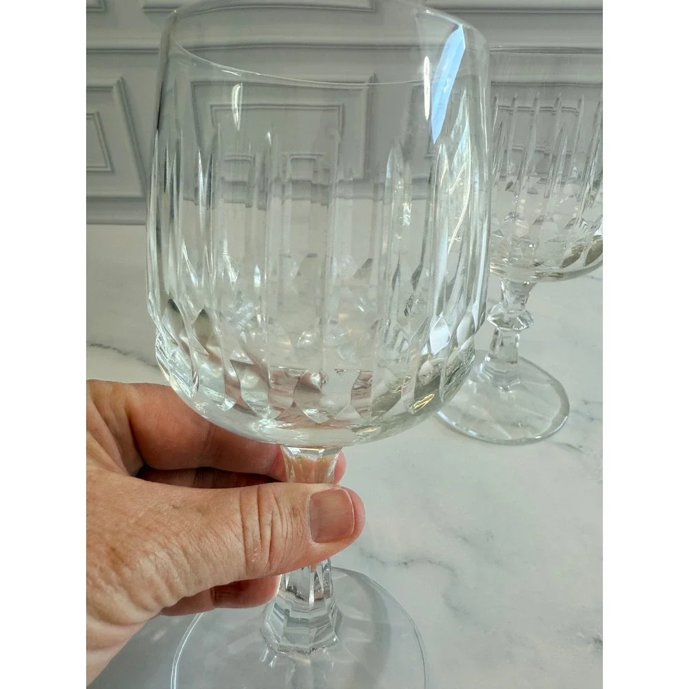 VTG PAIR (2) Schott Zwiesel Crystal Tango Pattern Fluted Wine Glass 6‎ 3/4